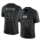 Kooe LA.Rams #69 Kevin Dotson Player Black Limited Reflective Home Game Stitched Jerseys