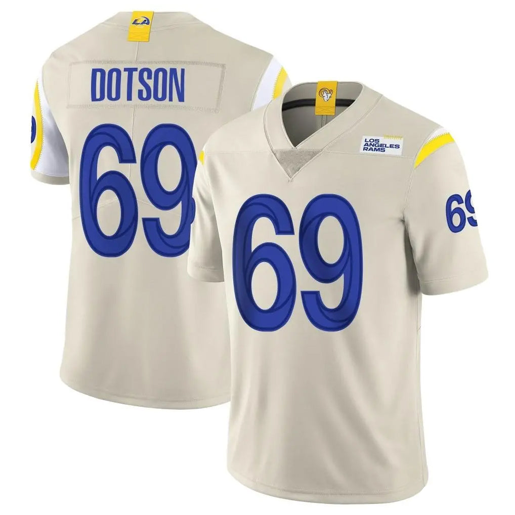 Kooe LA.Rams #69 Kevin Dotson Player Bone Limited Vapor Home Game Stitched Jerseys