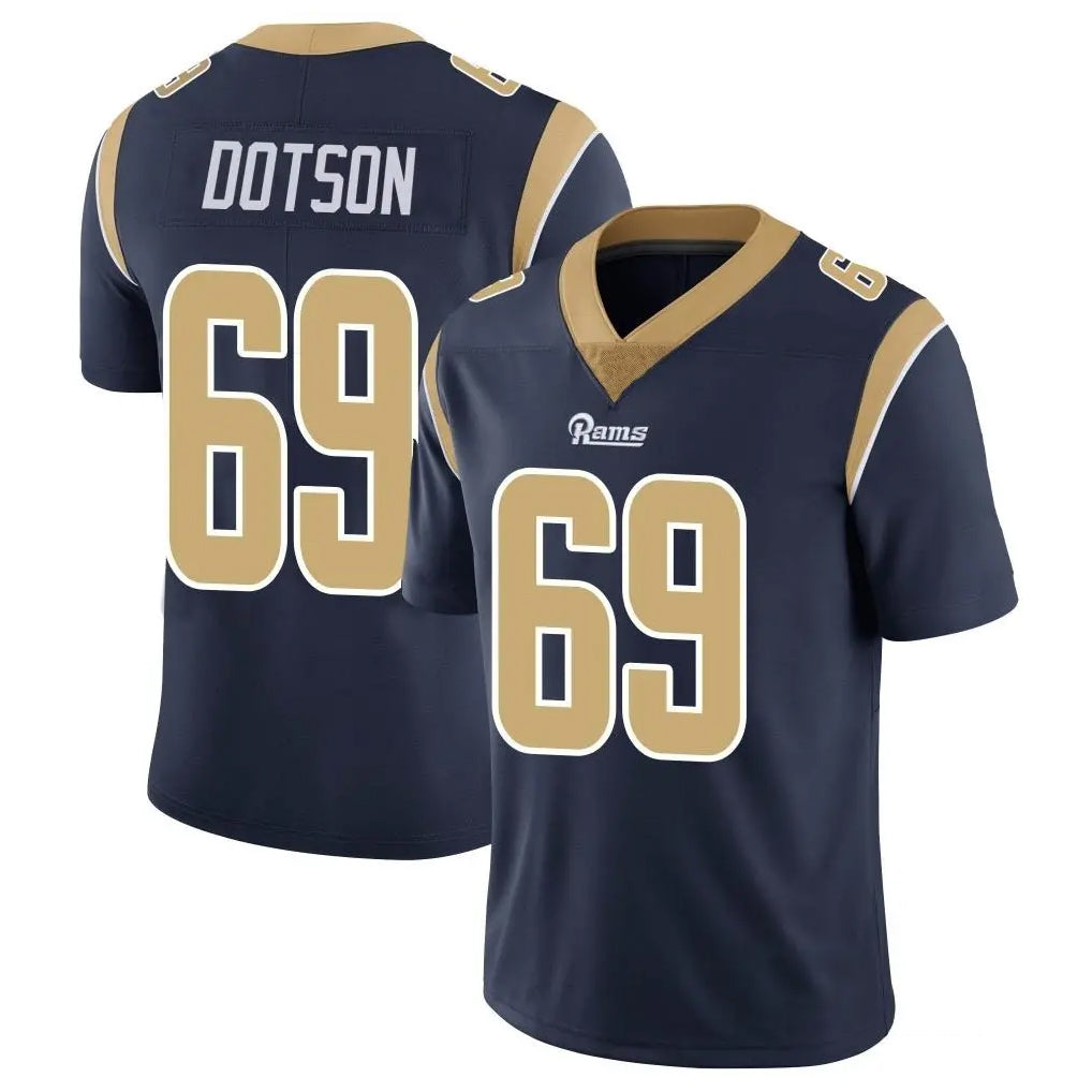 Kooe LA.Rams #69 Kevin Dotson Player Navy Limited Vapor Untouchable Home Game Stitched Jerseys