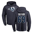 Kooe LA.Rams #69 Kevin Dotson Player Navy Pullover Hoodie Limited Game Stitched Jerseys