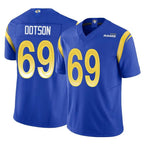Kooe LA.Rams #69 Kevin Dotson Player Royal Limited Vapor F.U.S.E. Home Game Stitched Jerseys