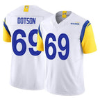 Kooe LA.Rams #69 Kevin Dotson Player White Limited Vapor F.U.S.E. Home Game Stitched Jerseys