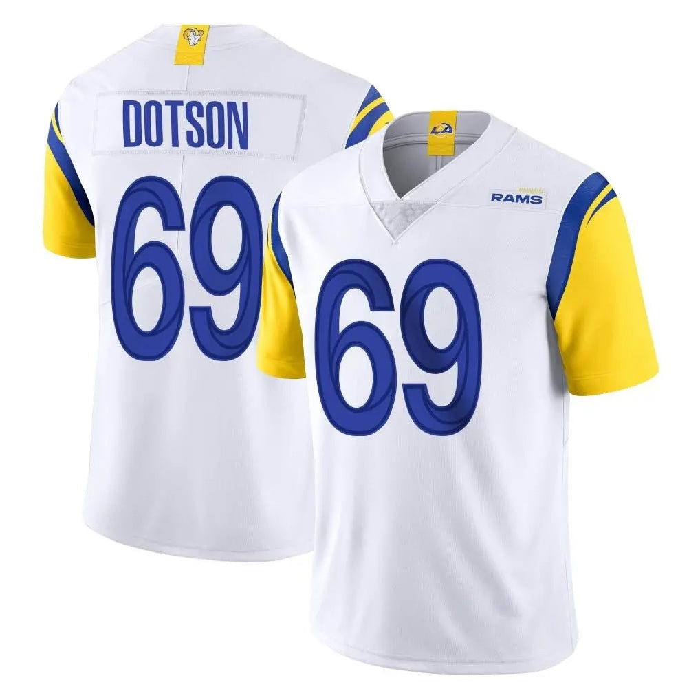 Kooe LA.Rams #69 Kevin Dotson Player White Limited Vapor Untouchable Home Game Stitched Jerseys