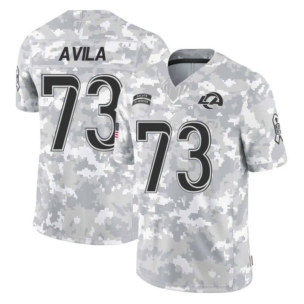 Kooe LA.Rams #73 Steve Avila Player Arctic Camo Salute To Service Limited Game Stitched Jerseys