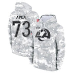 Kooe LA.Rams #73 Steve Avila Player Arctic Camo Salute to Service Hoodies Limited Game Stitched Jerseys