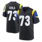 Kooe LA.Rams #73 Steve Avila Player Black Midnight Rivalries Collection Home Game Stitched Jerseys