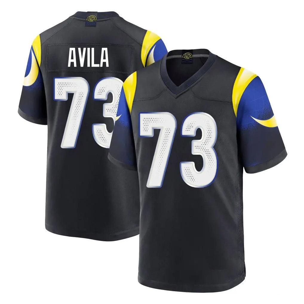 Kooe LA.Rams #73 Steve Avila Player Black Midnight Rivalries Collection Home Game Stitched Jerseys