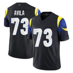 Kooe LA.Rams #73 Steve Avila Player Black Midnight Rivalries Collection Limited Home Game Stitched Jerseys
