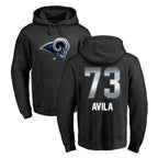 Kooe LA.Rams #73 Steve Avila Player Black Pullover Hoodie Limited Game Stitched Jerseys