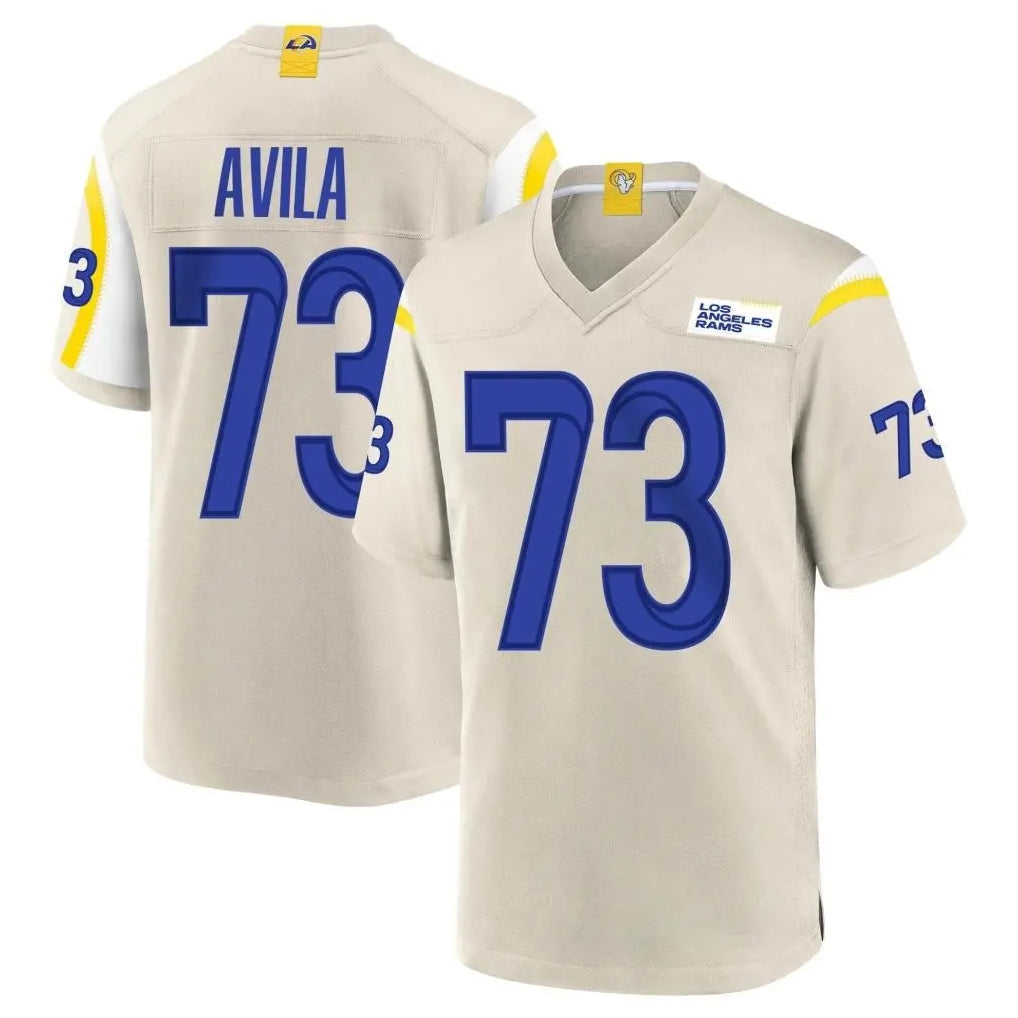 Kooe LA.Rams #73 Steve Avila Player Bone Home Game Stitched Jerseys