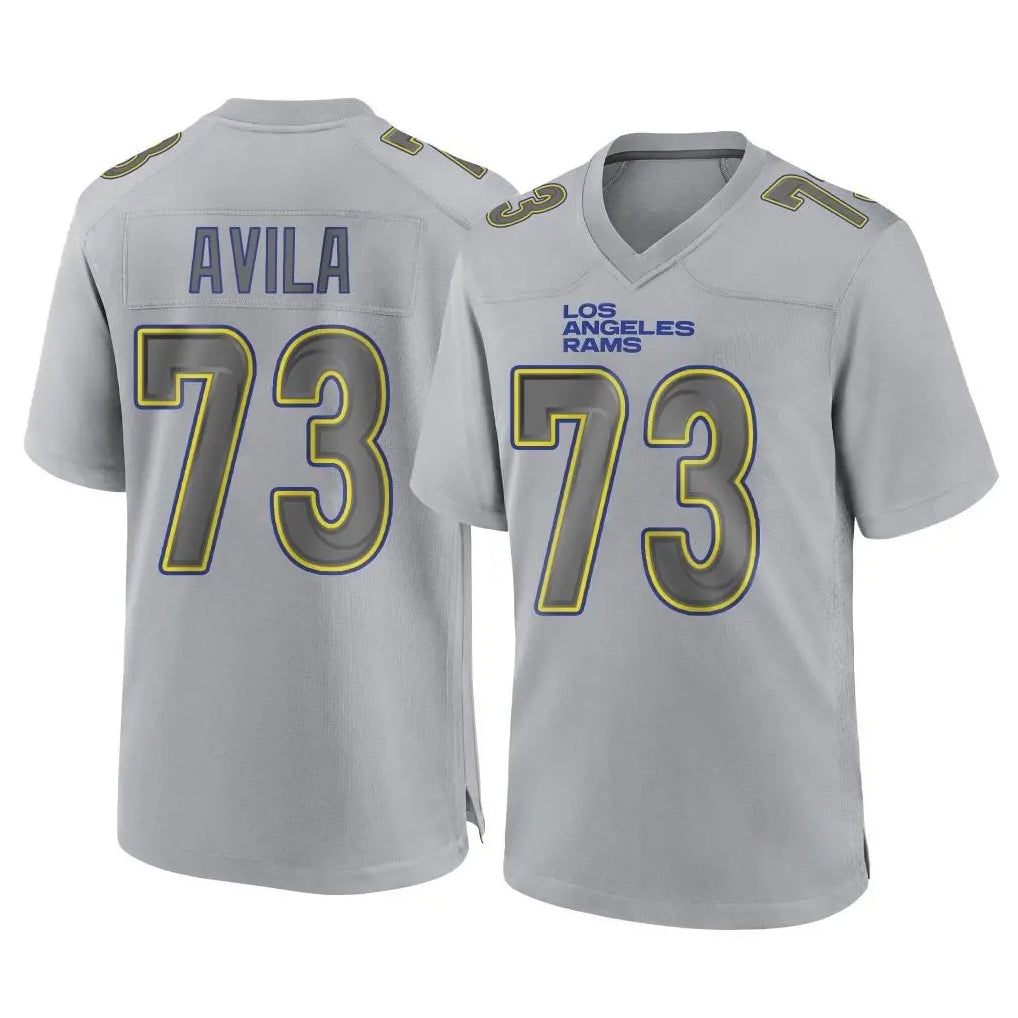 Kooe LA.Rams #73 Steve Avila Player Gray Atmosphere Fashion Home Game Stitched Jerseys