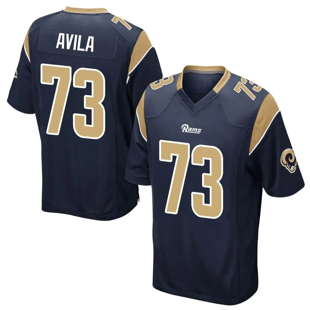 Kooe LA.Rams #73 Steve Avila Player Navy Home Game Stitched Jerseys