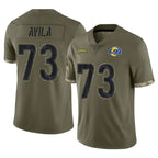 Kooe LA.Rams #73 Steve Avila Player Olive Salute To Service Limited Stitched Jerseys