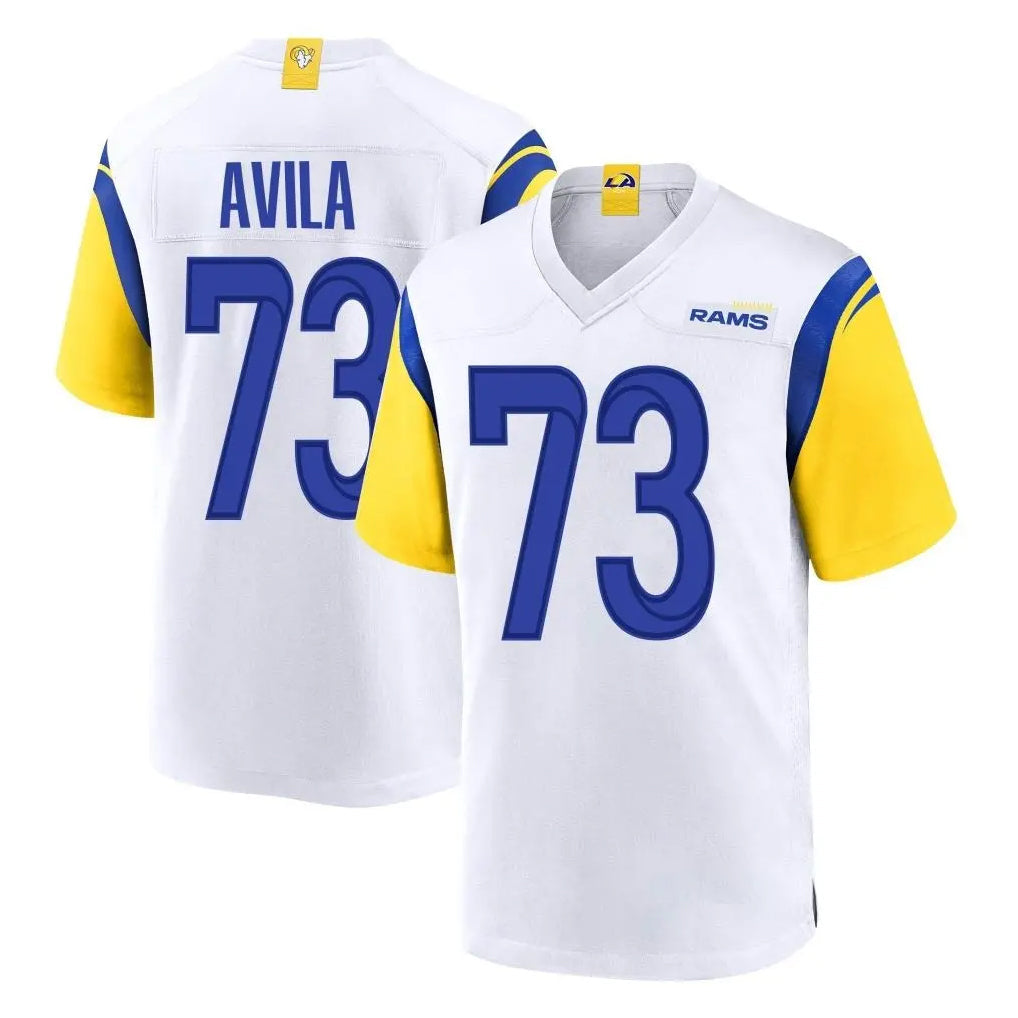 Kooe LA.Rams #73 Steve Avila Player White Home Game Stitched Jerseys