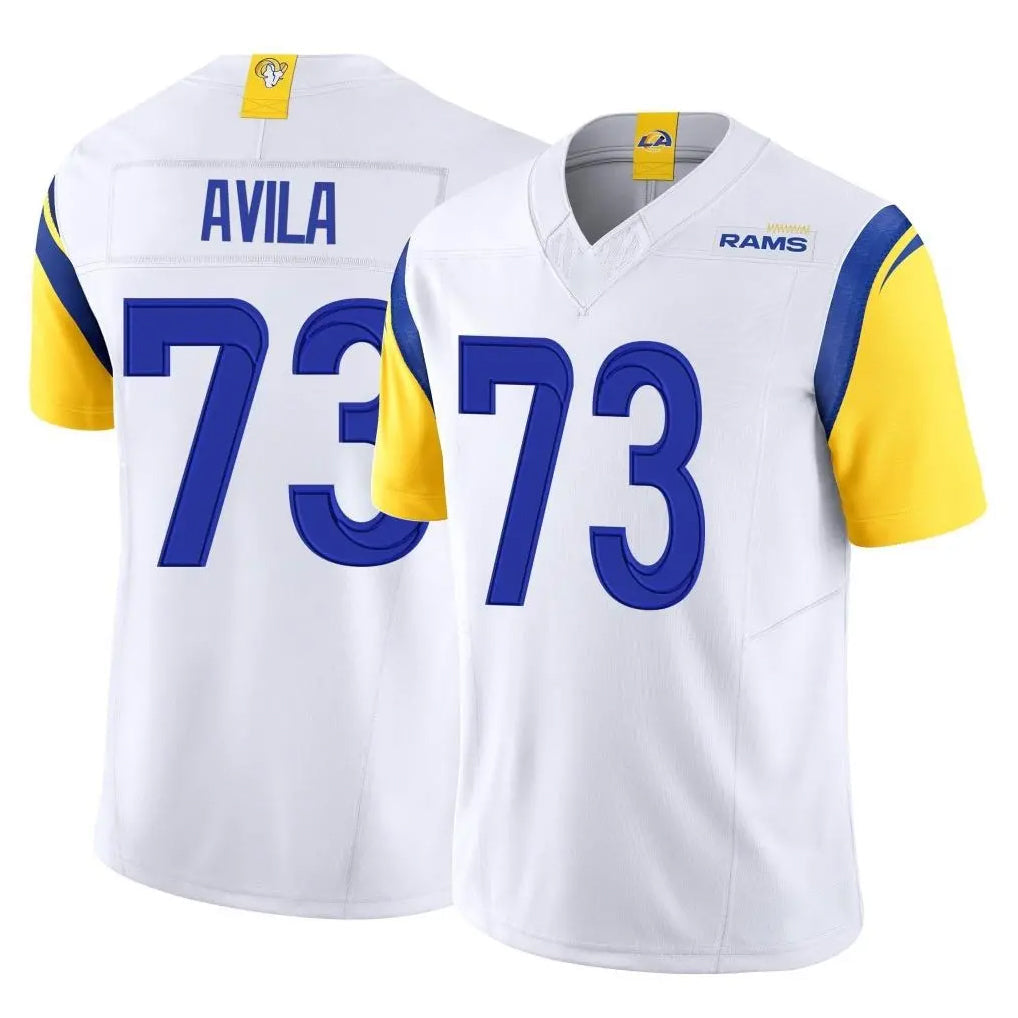 Kooe LA.Rams #73 Steve Avila Player White Limited Vapor F.U.S.E. Home Game Stitched Jerseys