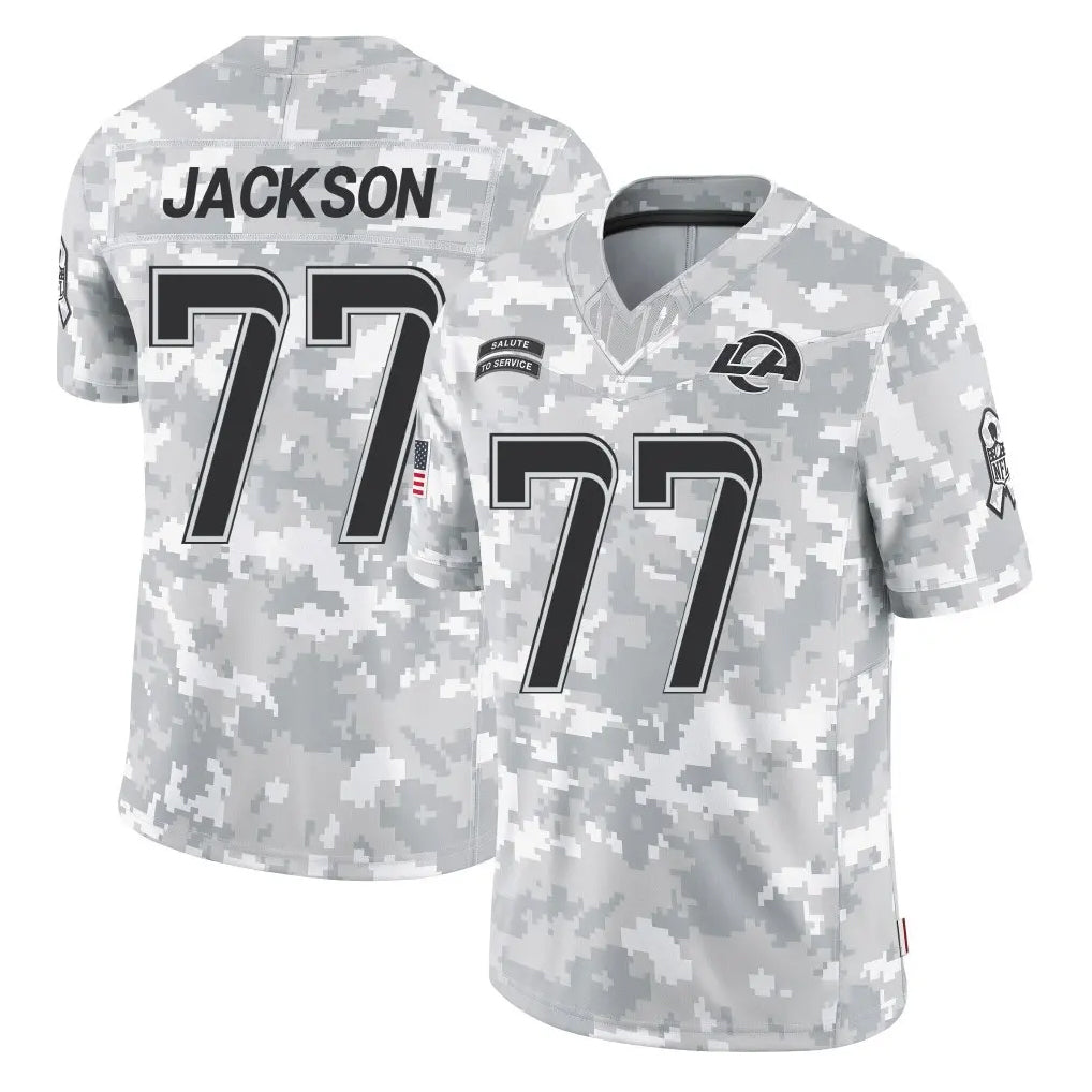 Kooe LA.Rams #77 Alaric Jackson Player Arctic Camo Salute To Service Limited Game Stitched Jerseys