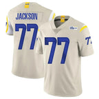 Kooe LA.Rams #77 Alaric Jackson Player Bone Limited Vapor Home Game Stitched Jerseys