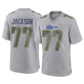 Kooe LA.Rams #77 Alaric Jackson Player Gray Atmosphere Fashion Home Game Stitched Jerseys
