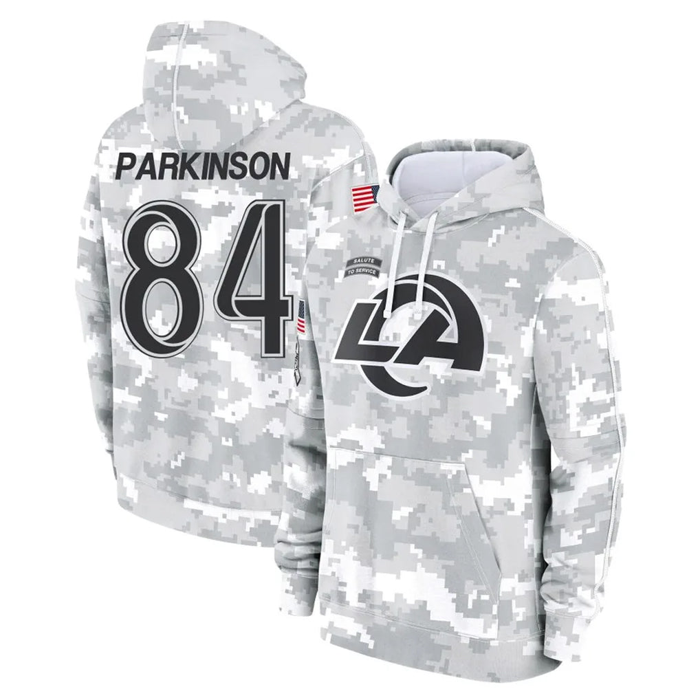 Kooe LA.Rams #84 Colby Parkinson Player Arctic Camo Salute to Service Hoodies Limited Game Stitched Jerseys