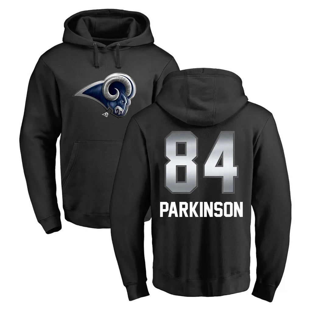 Kooe LA.Rams #84 Colby Parkinson Player Black Pullover Hoodie Limited Game Stitched Jerseys