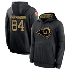 Kooe LA.Rams #84 Colby Parkinson Player Black Salute to Service Hoodies Limited Game Stitched Jerseys