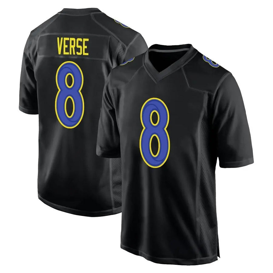 Kooe LA.Rams #8 Jared Verse Player Black Fashion Game Stitched Jerseys