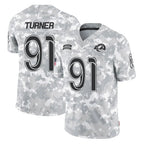 Kooe LA.Rams #91 Kobie Turner Player Arctic Camo Salute To Service Limited Game Stitched Jerseys