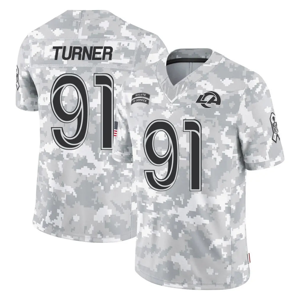 Kooe LA.Rams #91 Kobie Turner Player Arctic Camo Salute To Service Limited Game Stitched Jerseys