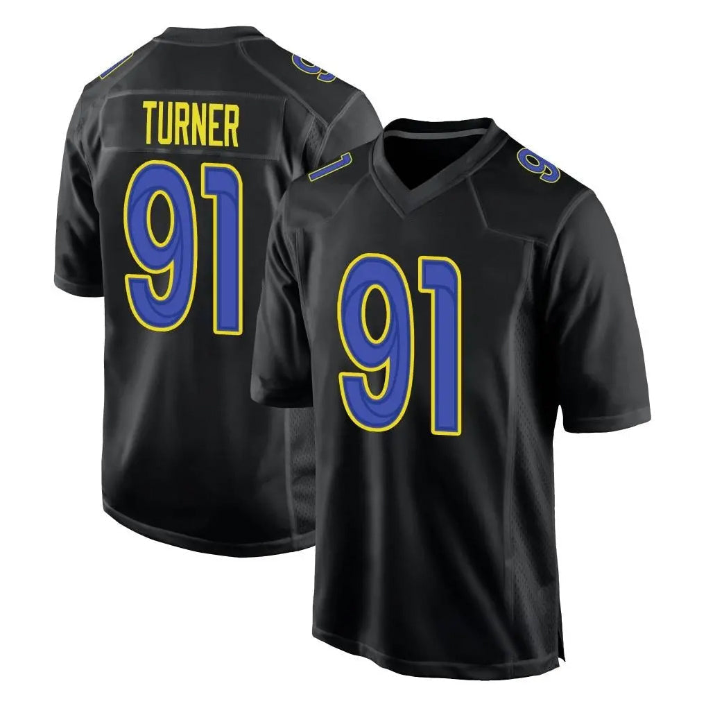 Kooe LA.Rams #91 Kobie Turner Player Black Fashion Limited Home Game Stitched Jerseys