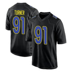 Kooe LA.Rams #91 Kobie Turner Player Black Fashion Limited Home Game Stitched Jerseys