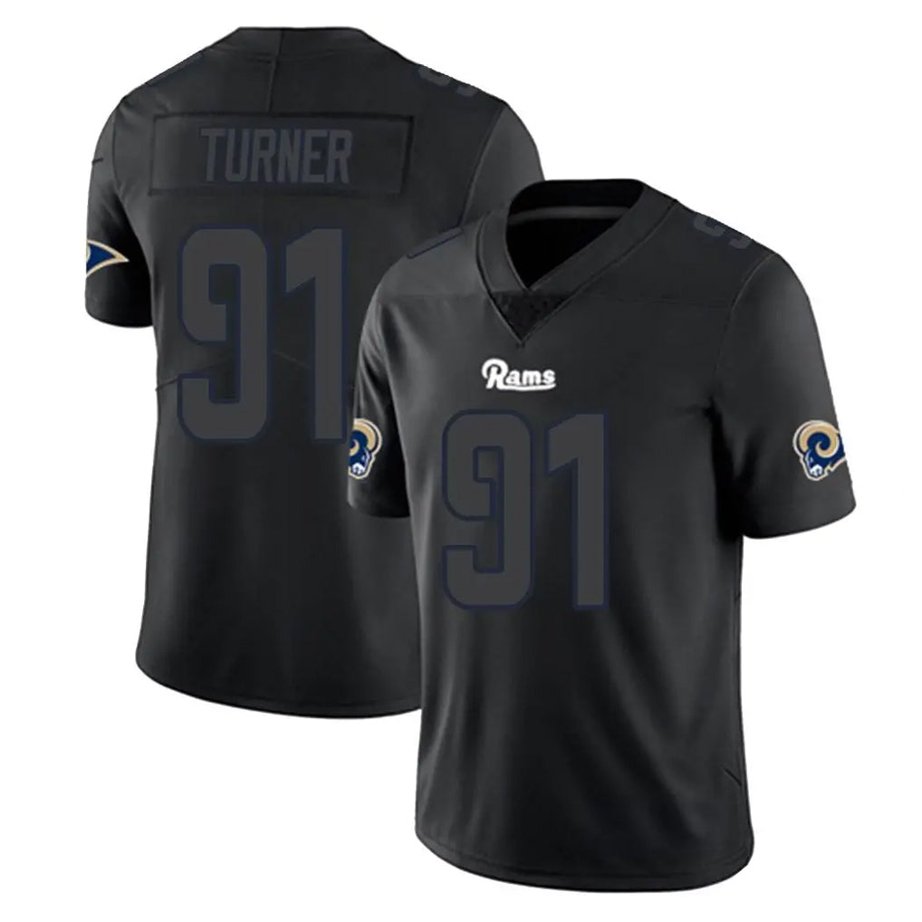 Kooe LA.Rams #91 Kobie Turner Player Black Impact Limited Home Game Stitched Jerseys