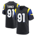 Kooe LA.Rams #91 Kobie Turner Player Black Midnight Rivalries Collection Home Game Stitched Jerseys