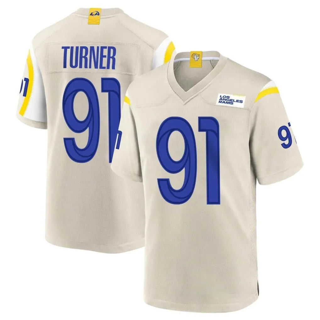 Kooe LA.Rams #91 Kobie Turner Player Bone Home Game Stitched Jerseys