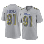 Kooe LA.Rams #91 Kobie Turner Player Gray Atmosphere Fashion Home Game Stitched Jerseys