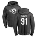Kooe LA.Rams #91 Kobie Turner Player Gray Pullover Hoodie Limited Game Stitched Jerseys