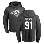 Kooe LA.Rams #91 Kobie Turner Player Gray Pullover Hoodie Limited Game Stitched Jerseys