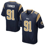 Kooe LA.Rams #91 Kobie Turner Player Navy Home Game Stitched Jerseys
