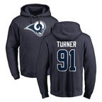 Kooe LA.Rams #91 Kobie Turner Player Navy Pullover Hoodie Limited Game Stitched Jerseys