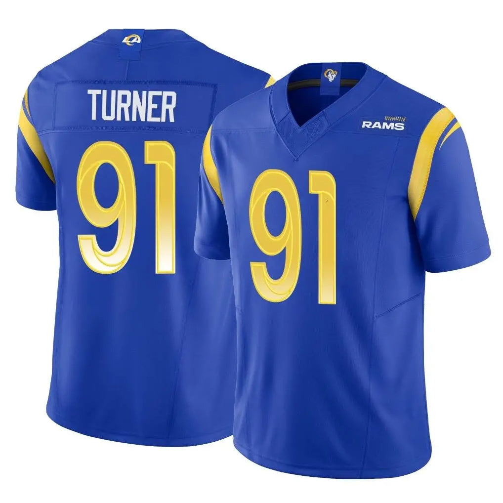 Kooe LA.Rams #91 Kobie Turner Player Royal Limited Vapor F.U.S.E. Home Game Stitched Jerseys