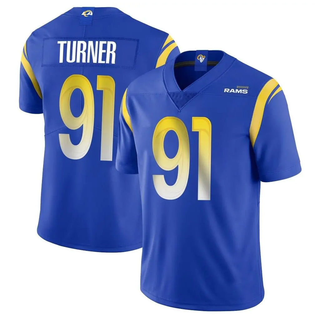 Kooe LA.Rams #91 Kobie Turner Player Royal Limited Vapor Untouchable Home Game Stitched Jerseys
