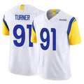 Kooe LA.Rams #91 Kobie Turner Player White Limited Vapor F.U.S.E. Home Game Stitched Jerseys