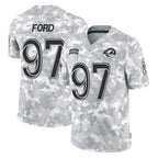 Kooe LA.Rams #97 Poona Ford Player Arctic Camo Salute To Service Limited Game Stitched Jerseys