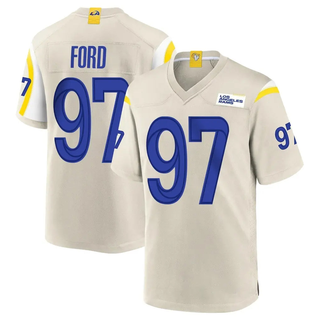 Kooe LA.Rams #97 Poona Ford Player Bone Home Game Stitched Jerseys