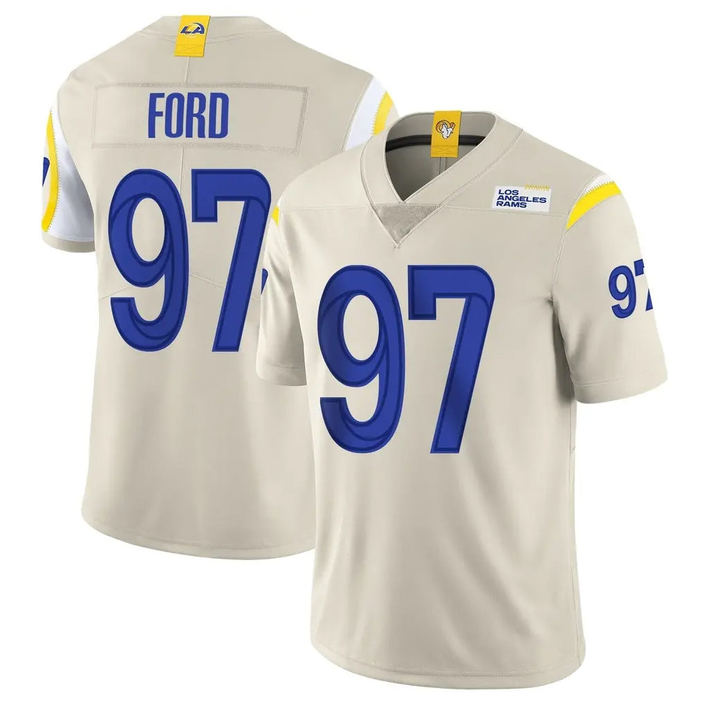 Kooe LA.Rams #97 Poona Ford Player Bone Limited Vapor Home Game Stitched Jerseys