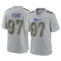 Kooe LA.Rams #97 Poona Ford Player Gray Atmosphere Fashion Home Game Stitched Jerseys