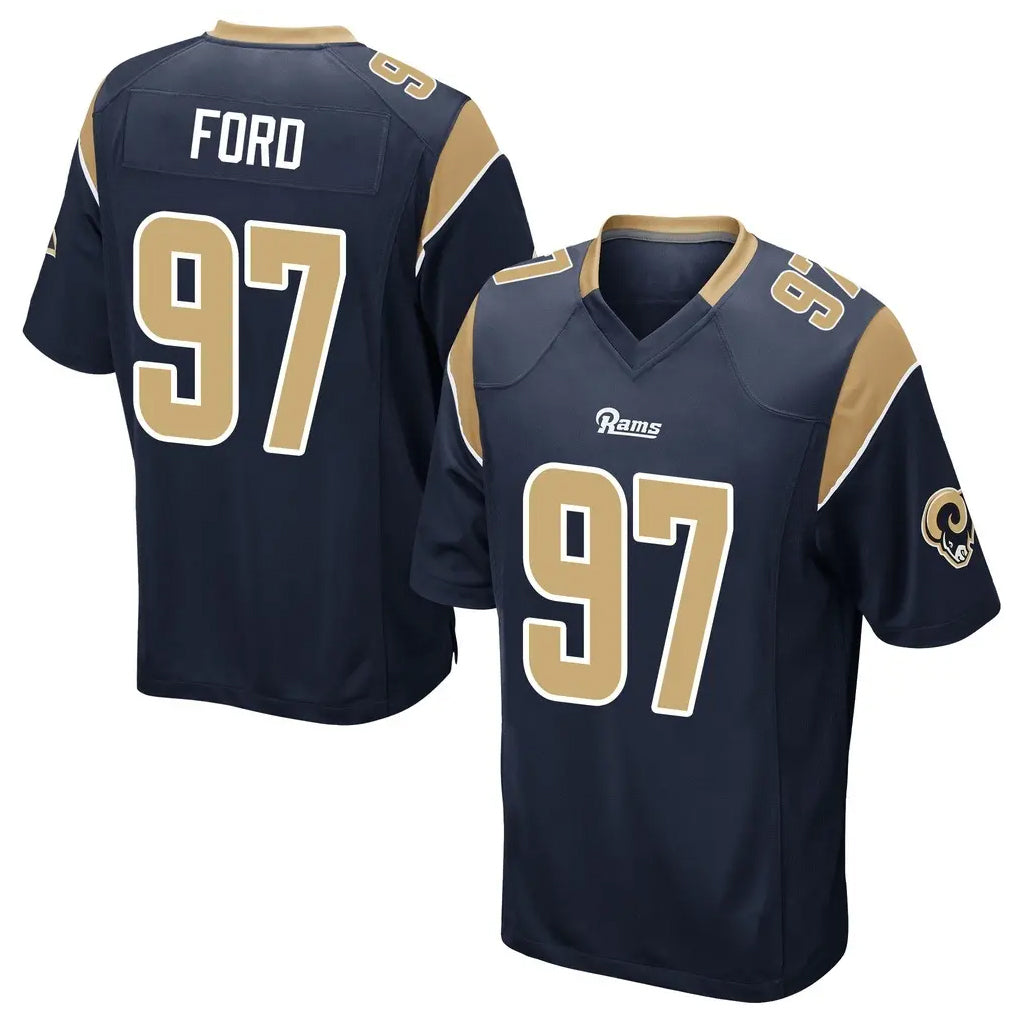 Kooe LA.Rams #97 Poona Ford Player Navy Home Game Stitched Jerseys