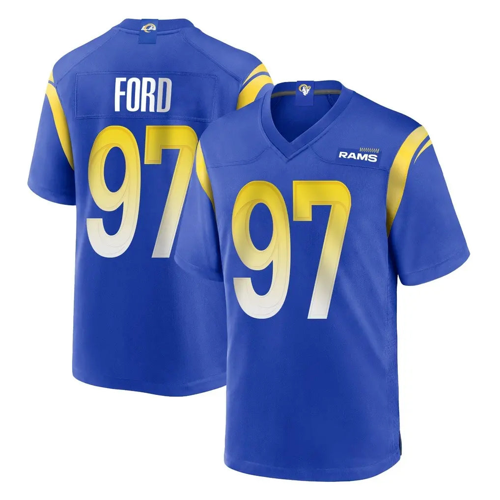 Kooe LA.Rams #97 Poona Ford Player Royal Home Game Stitched Jerseys