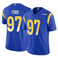 Kooe LA.Rams #97 Poona Ford Player Royal Limited Vapor F.U.S.E. Home Game Stitched Jerseys