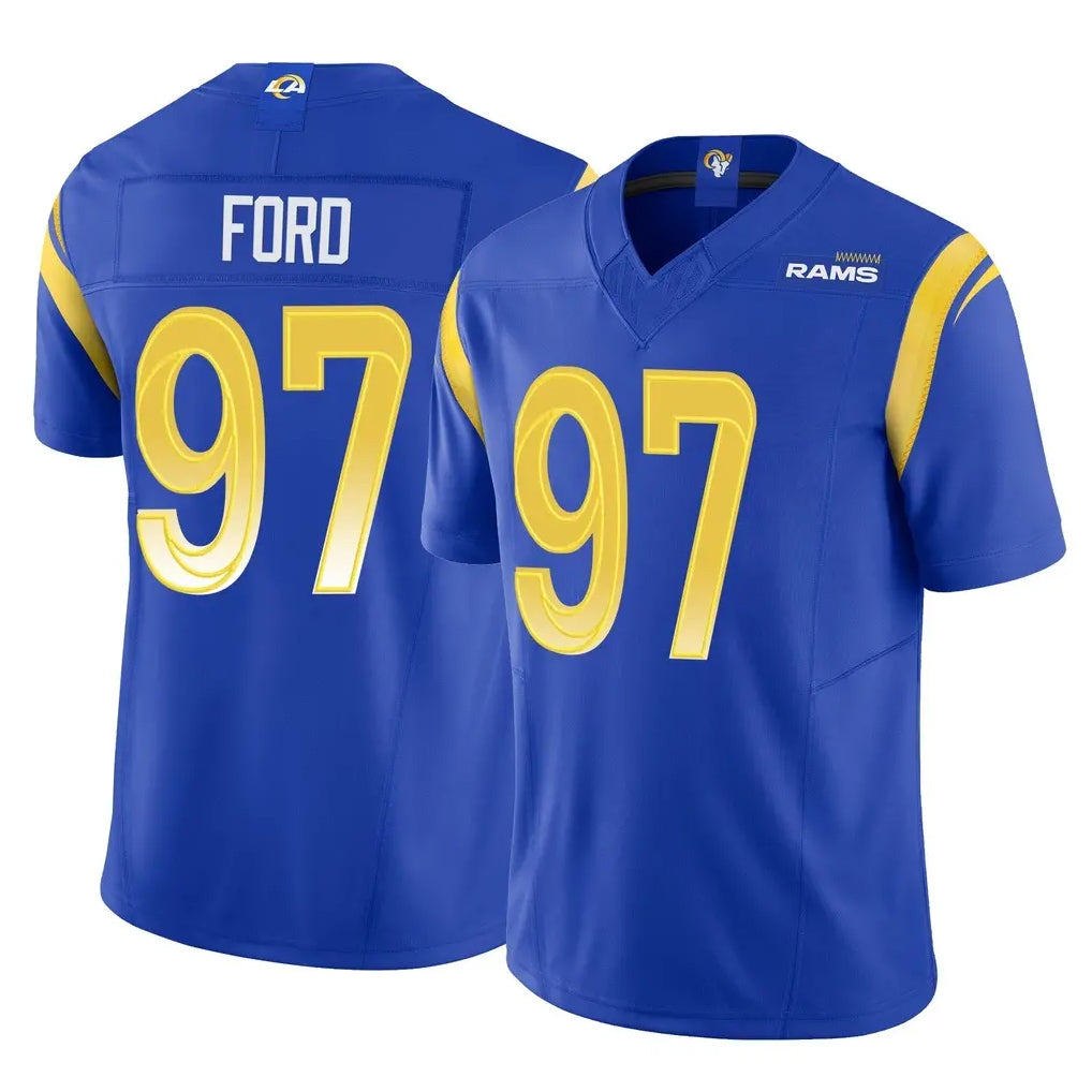 Kooe LA.Rams #97 Poona Ford Player Royal Limited Vapor F.U.S.E. Home Game Stitched Jerseys