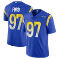 Kooe LA.Rams #97 Poona Ford Player Royal Limited Vapor Untouchable Home Game Stitched Jerseys